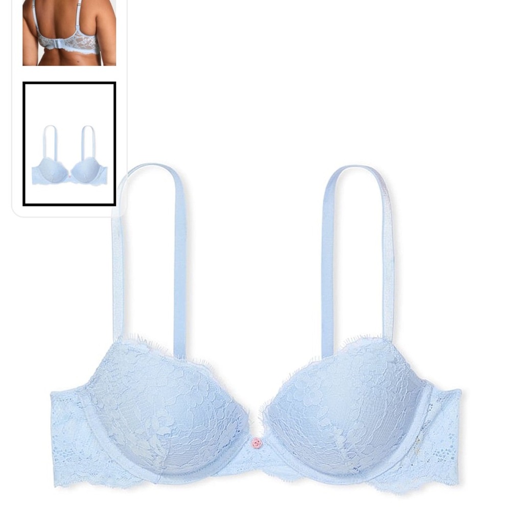 Victoria's Secret Light Blue Dream Angels Lace Push Up Bra NWT